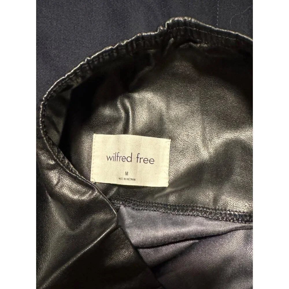 Wilfred Free Faux Leather Black Leggings Women’s Medium Stretch Vegan Leather P - Picture 4 of 6